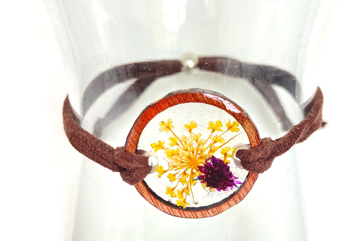 Wildflowers + Wood - Circle Leather Bracelet