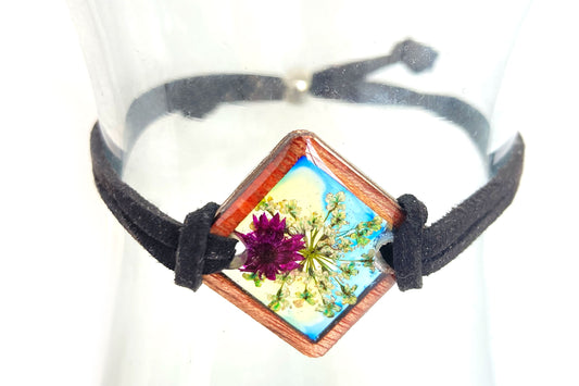 Wildflower + Wood - Diamond Leather Bracelet