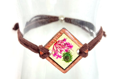 Wildflower + Wood - Diamond Leather Bracelet