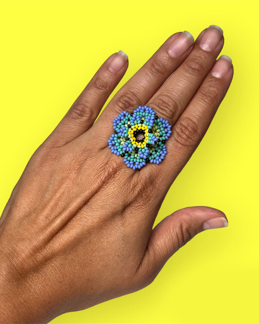 Bloom Shine Handbeaded Ring