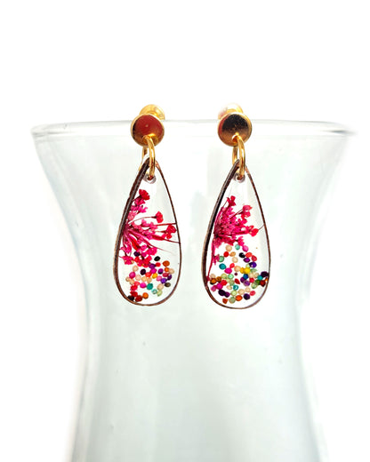 Wildflowers + Wood - Teardrop Earrings