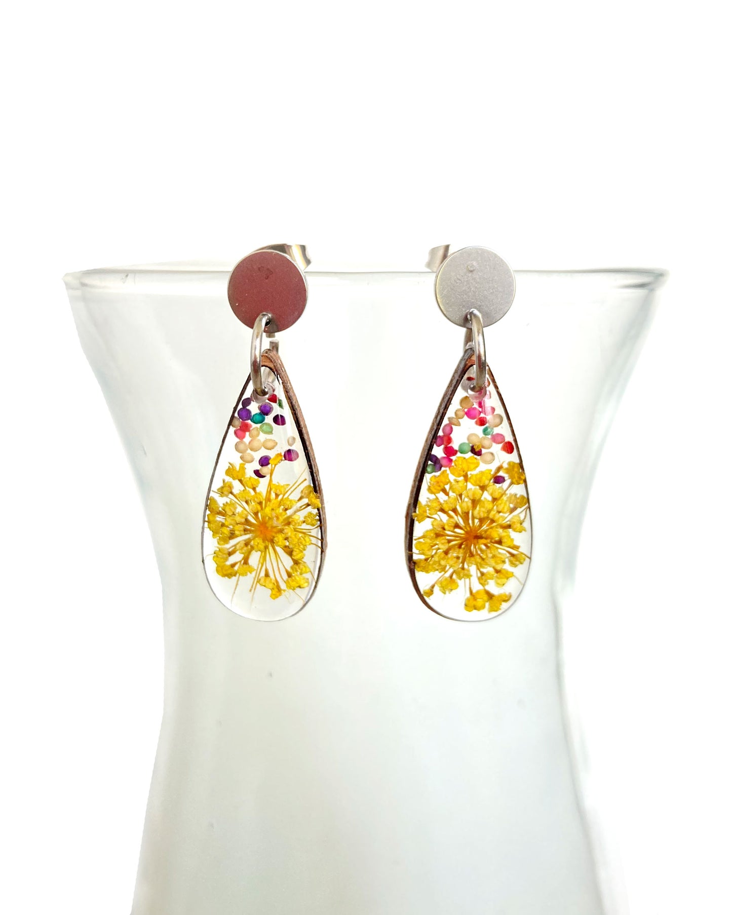 Wildflowers + Wood - Teardrop Earrings