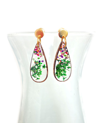 Wildflowers + Wood - Teardrop Earrings