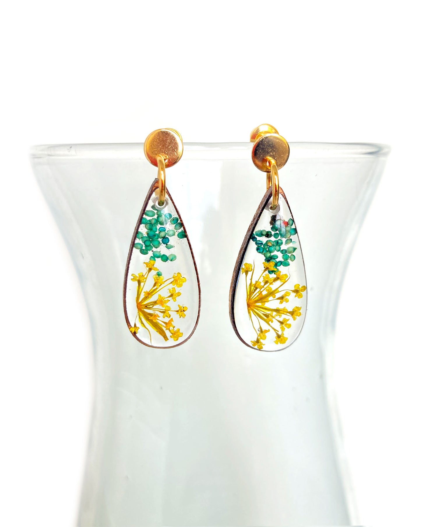 Wildflowers + Wood - Teardrop Earrings