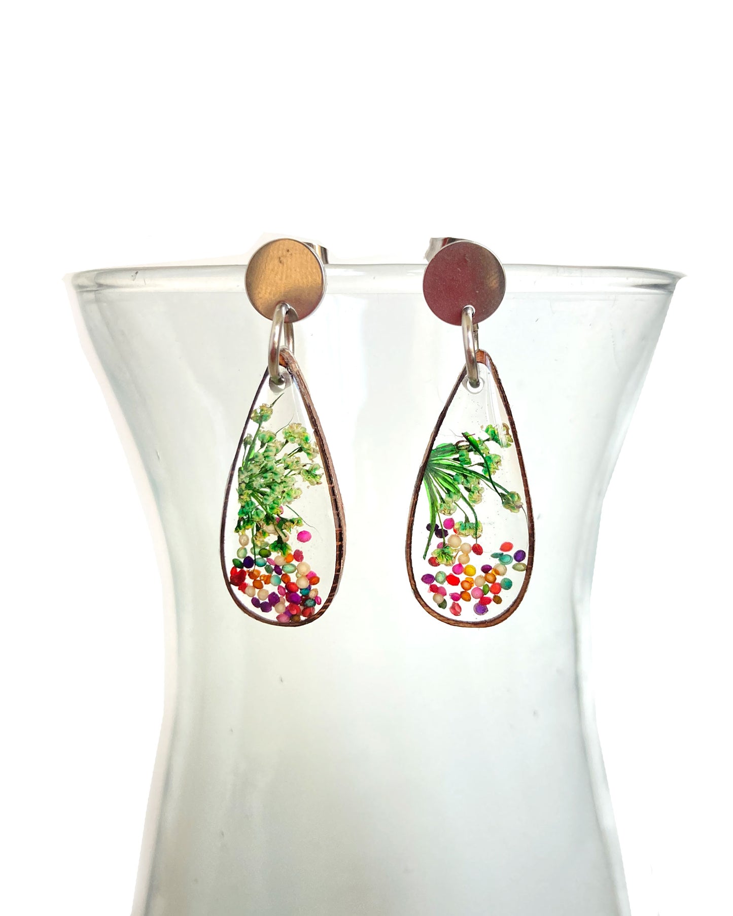 Wildflowers + Wood - Teardrop Earrings