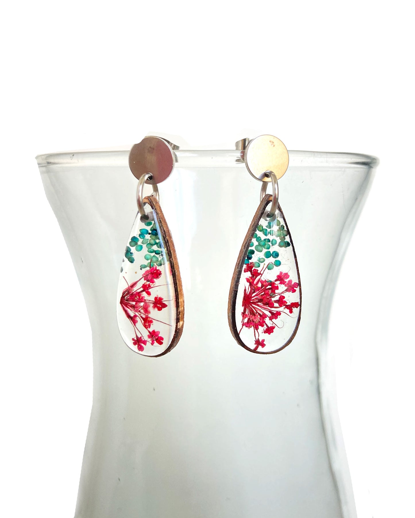 Wildflowers + Wood - Teardrop Earrings