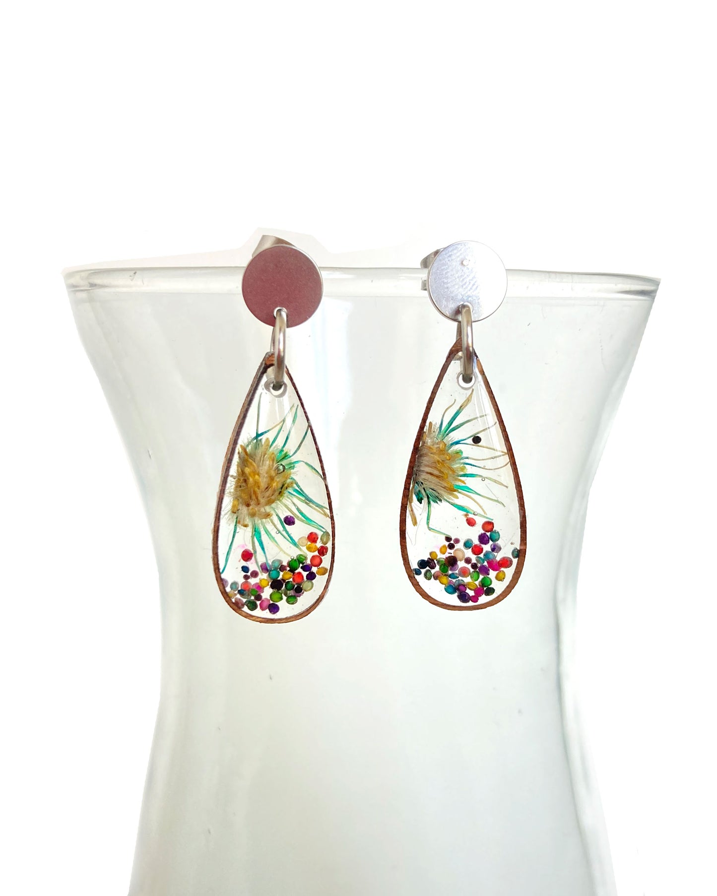 Wildflowers + Wood - Teardrop Earrings