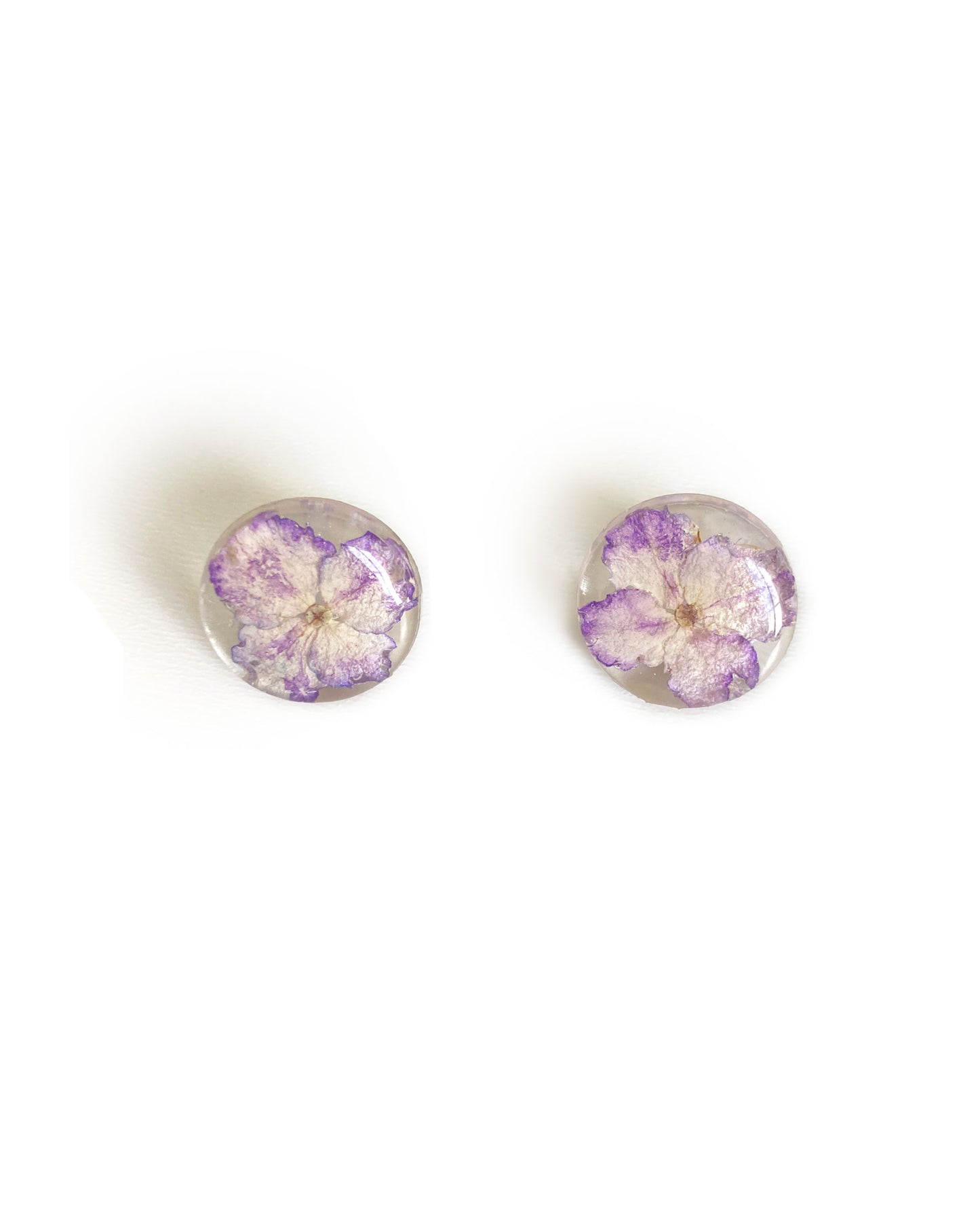 Hydrangea Petals Circle Earring Studs